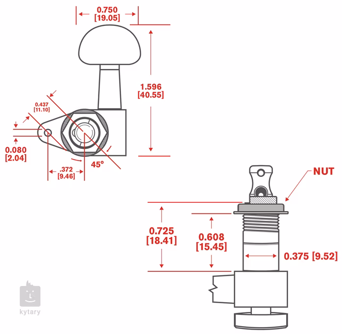 D'Addario PWAT-6R1 Auto-Trim Tuning Machines - Kytarová mechanika
