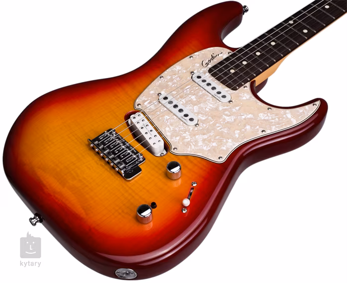 Godin Progression Plus Cherry Burst Flame RN - Elektrická kytara