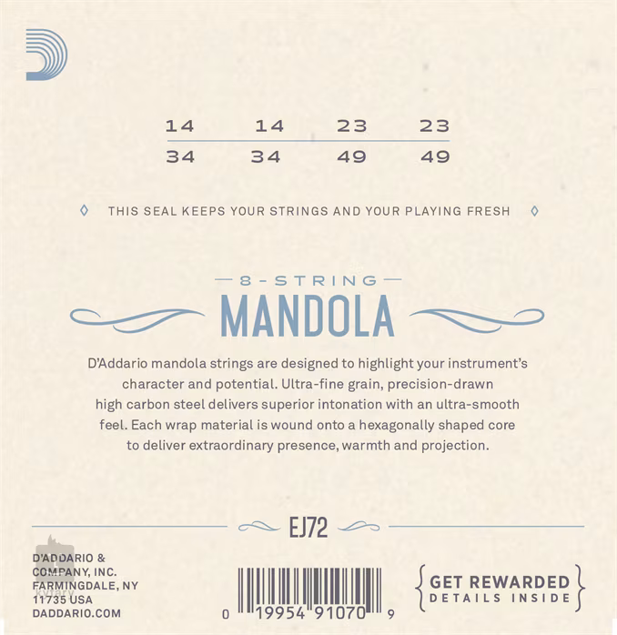 D'Addario EJ72 - Struny pro mandolu