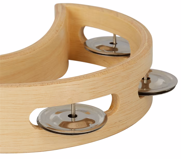 IQ Plus 6" Natural Moon Wood tambourine - Tamburína