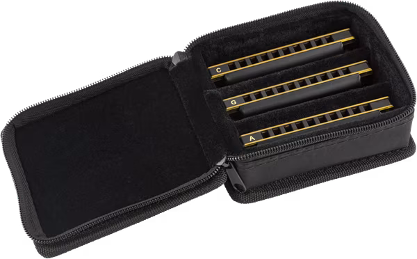 Fender Blues DeVille Harmonica Pack of 3 with Case - Sada foukacích harmonik