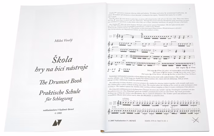 KN Škola hry na bicí nástroje - Miloš Veselý - Škola hry na bicí