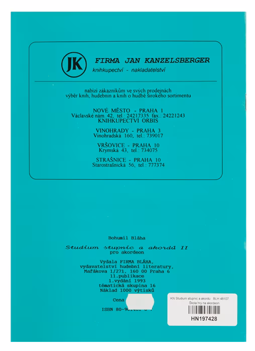 KN Studium stupnic a akordů II - mollové - Škola hry na akordeon