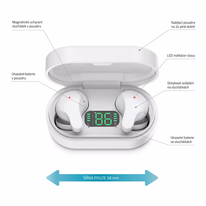 LAMAX Taps1 White - Bezdrátová sluchátka