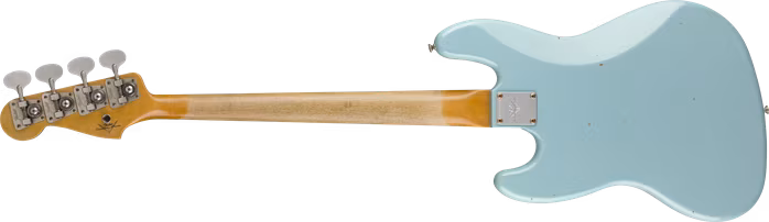 Fender 1966 Jazz Bass® Journeyman Relic®, Round-Laminated Rosewood Fingerboard, Aged Daphne Blue - Elektrická baskytara