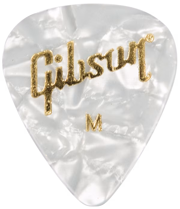 Gibson Pearloid Guitar Picks White Medium - Trsátka