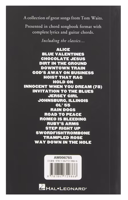 MS The Little Black Songbook: Tom Waits - Zpěvník