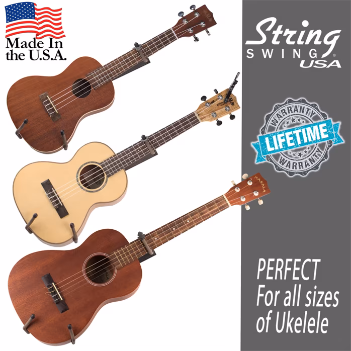 String-Swing Horizontal Ukulele, Violin or Mandolin Wall Mount - Věšák pro ukulele