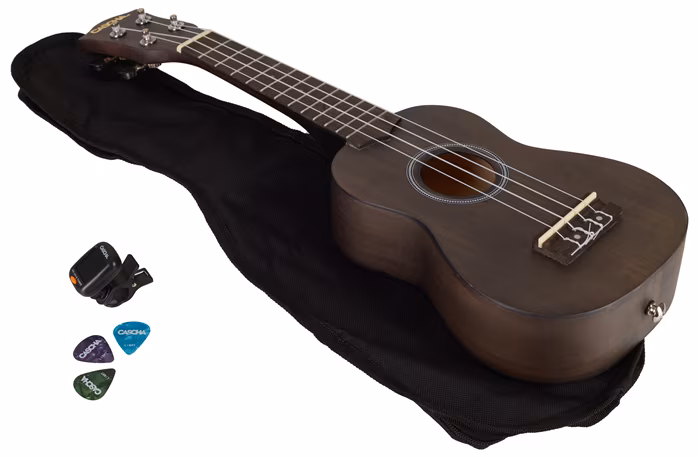 Cascha HH 3969 Soprano Ukulele Bundle Black - Ukulele komplet