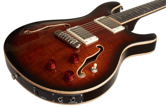 PRS SE Hollowbody II Piezo Black Gold Sunburst - Semiakustická kytara