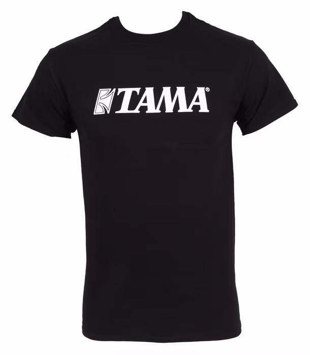 Tama Black T-Shirt White Logo Medium - Tričko
