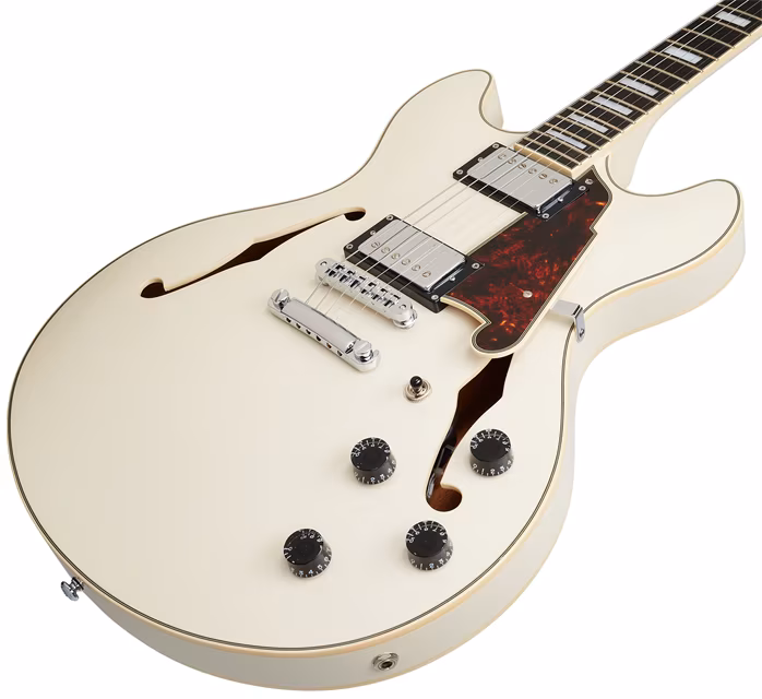 D'Angelico Premier DC Stop-bar Tailpiece Champagne - Semiakustická kytara