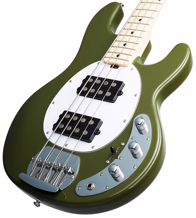 Sterling by Music Man StingRay Ray4 HH OLV (poškozené) - Elektrická baskytara