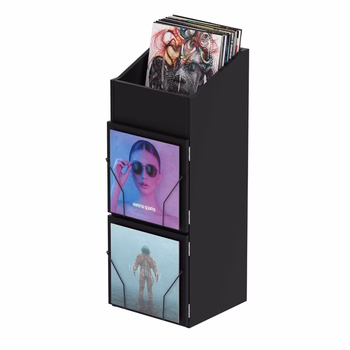 Glorious Record Box Display Door Black - DJ nábytek