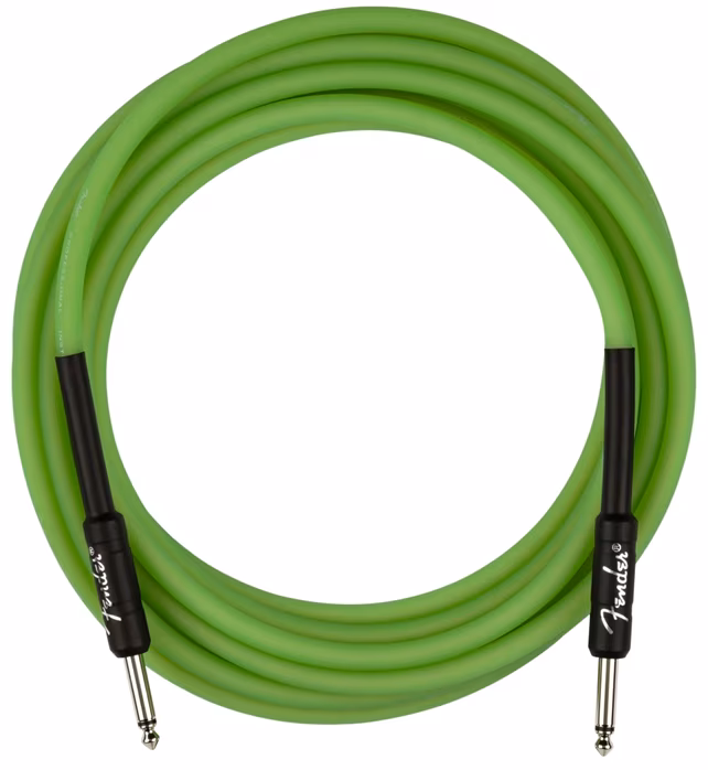 Fender Professional Glow in the Dark Cable, Green, 18.6' - Nástrojový kabel