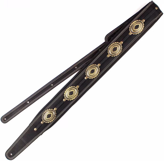 Richter Springbreak I Concho Black/Old Brass - Kytarový popruh