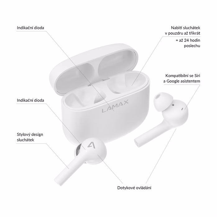LAMAX Trims1 White - Bezdrátová sluchátka