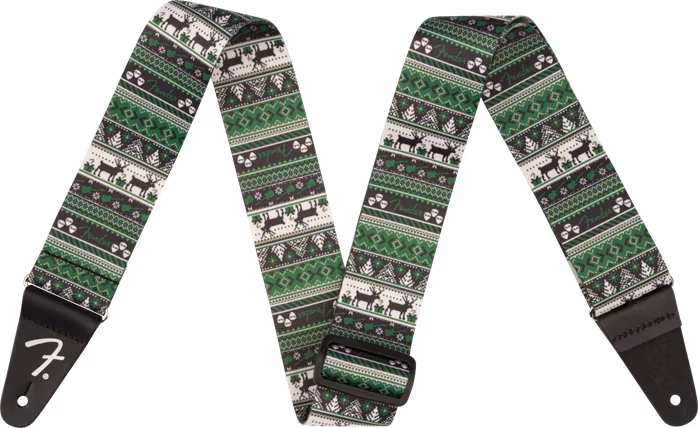 Fender Ugly Xmas Sweater Strap, Green Fair Isle - Kytarový popruh