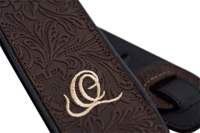 Ortega Leather Strap Byzantine Cocoa - Kytarový popruh