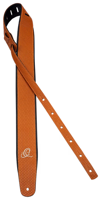 Ortega Leather Strap Orange Braid - Kytarový popruh