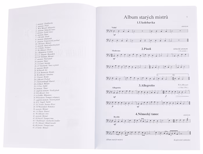 KN Album starých mistrů - Baryton/Pozoun - Noty na trombon