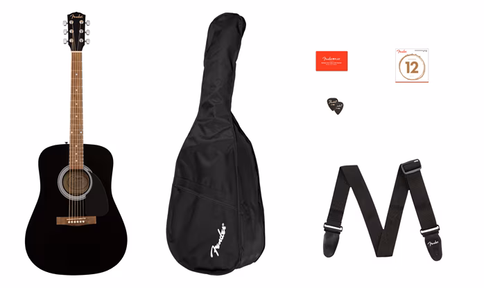 Fender FA-115 Dreadnought Pack BK WN - Akustický kytarový komplet