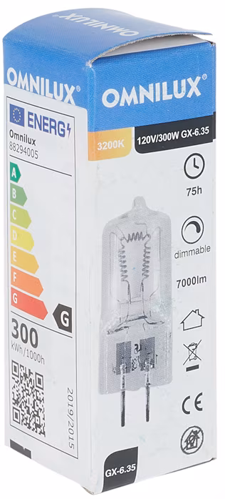 Omnilux 120V/300W GX 6,35 - Světelný zdroj