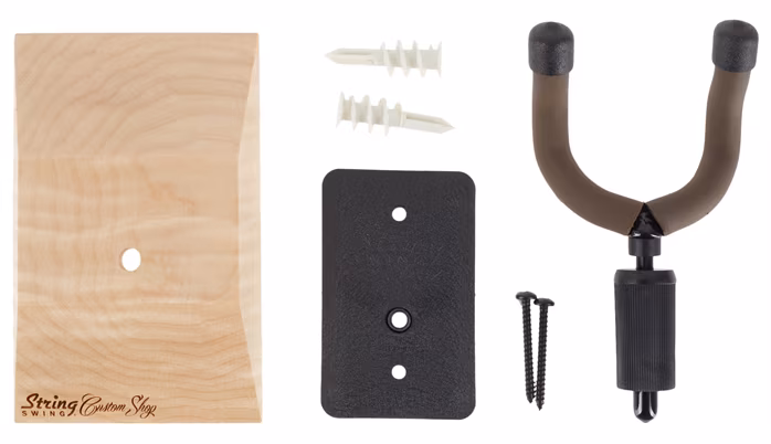 String-Swing Custom Shop Wall Mount Guitar Keeper Curly Maple - Kytarový věšák