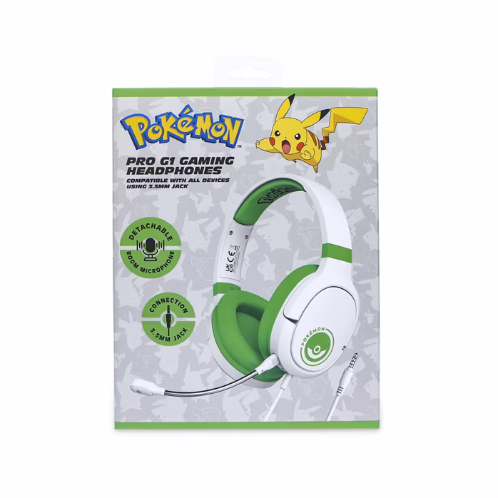 OTL Pokémon Poké ball White and Green PRO G1 Gaming Headphones - Sluchátka