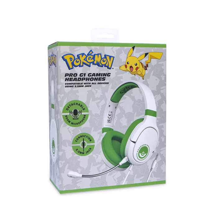 OTL Pokémon Poké ball White and Green PRO G1 Gaming Headphones - Sluchátka