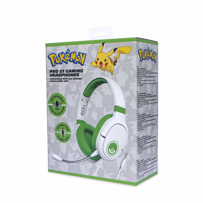 OTL Pokémon Poké ball White and Green PRO G1 Gaming Headphones - Sluchátka
