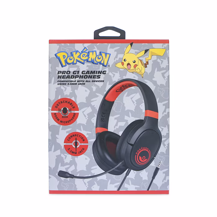 OTL Pokémon Poké ball Black and Red PRO G1 Gaming Headphones - Sluchátka
