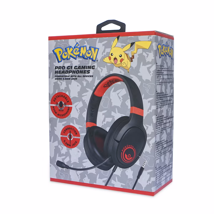 OTL Pokémon Poké ball Black and Red PRO G1 Gaming Headphones - Sluchátka