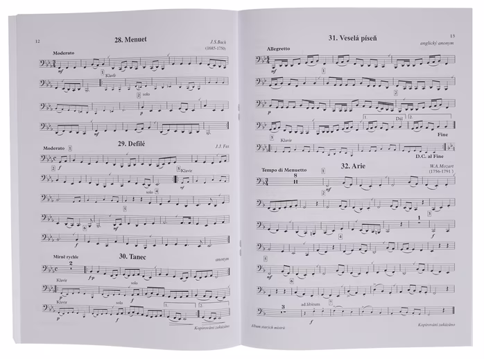 KN Album starých mistrů pro tubu in B a klavír + CD - Škola hry na tubu