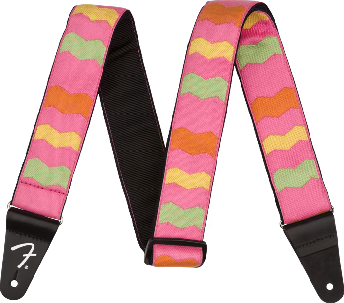 Fender MonoNeon Woven Strap, Neon Pink, 2" - Kytarový popruh