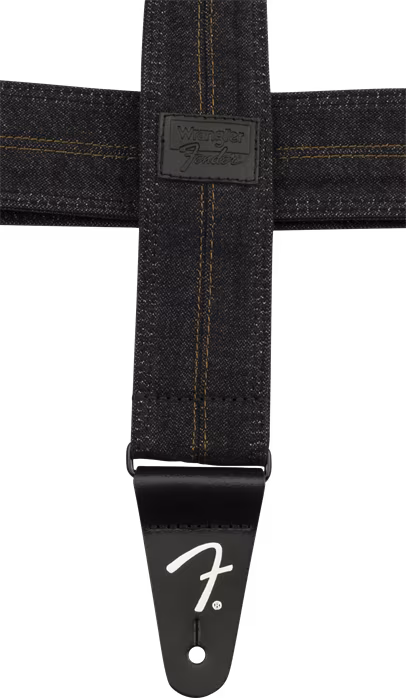 Fender Wrangler Denim Strap Washed Black - Kytarový popruh