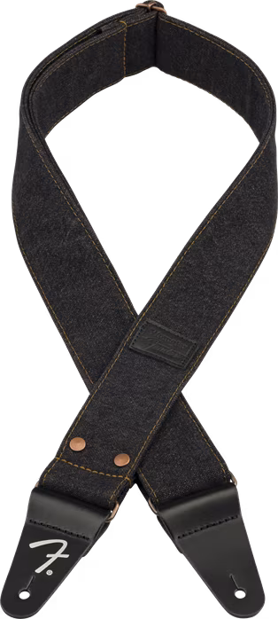 Fender Wrangler Denim Strap Black - Kytarový popruh