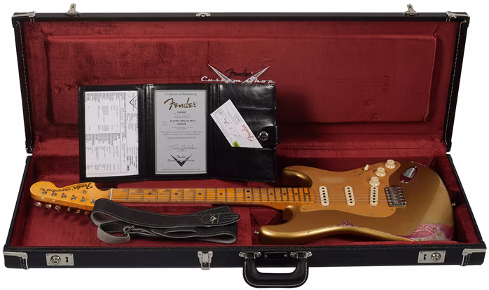 Fender Custom Shop 69 Stratocaster Heavy Relic Aztec Gold over Paisley - Elektrická kytara