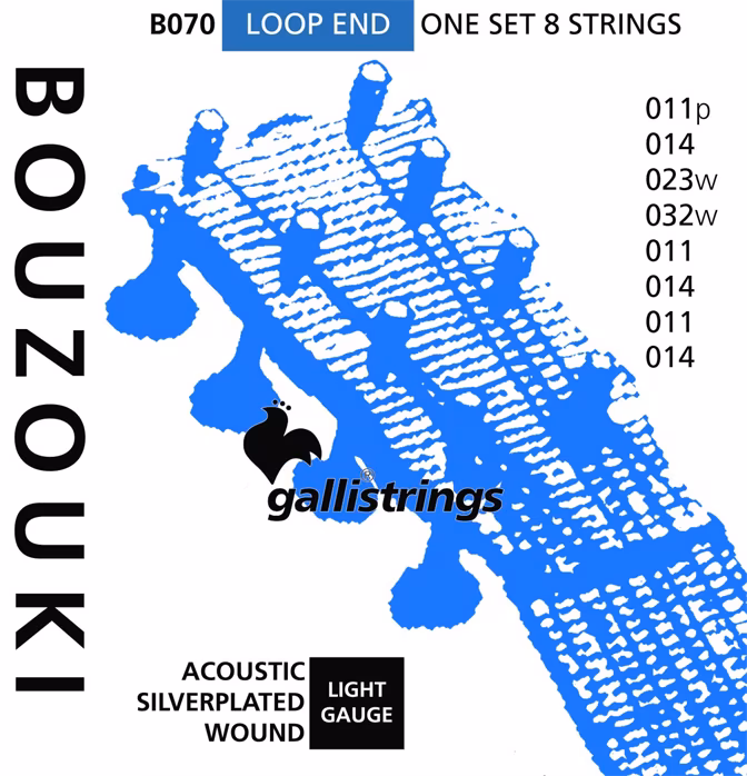 Galli B070 8-String Silverplated - Struny pro řecké bouzouki