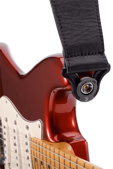 D'Addario Comfort Leather Auto Lock Guitar Strap Black - Kytarový popruh