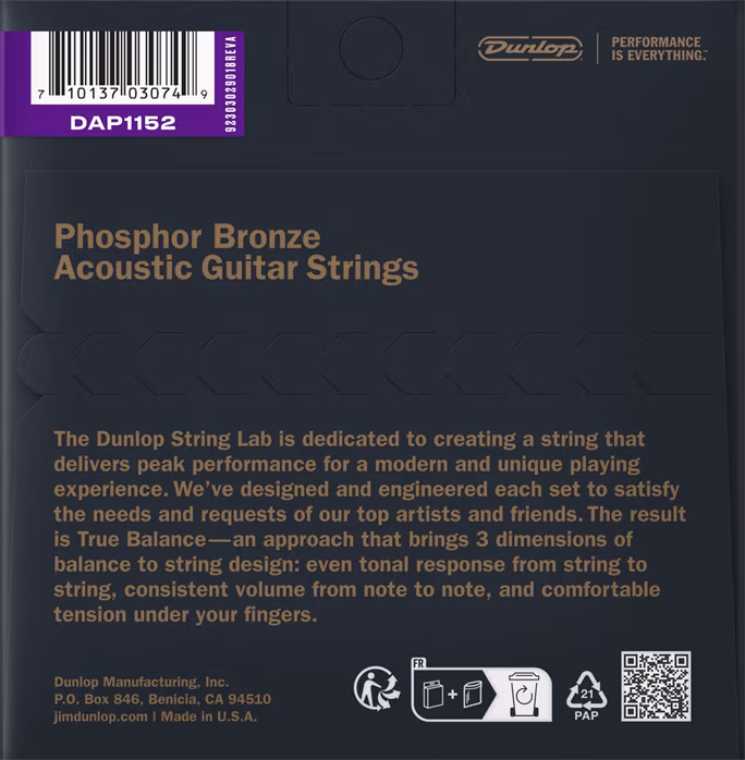 Dunlop DAP1152 - Kovové struny pro akustickou kytaru