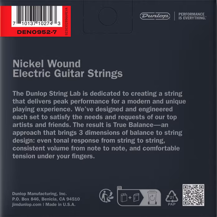 Dunlop DEN0952 - Struny pro sedmistrunnou elektrickou kytaru
