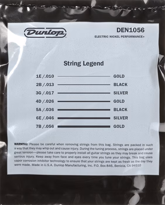 Dunlop DEN1056 - Struny pro sedmistrunnou elektrickou kytaru