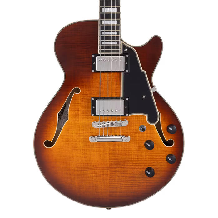 D'Angelico Premier SS Single Cutaway Stop-Bar Tailpie CE Dark ICEd Tea Burst - Semiakustická kytara