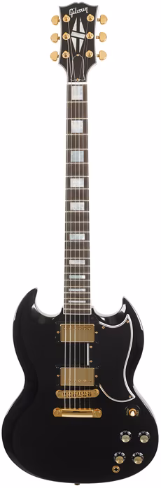 Gibson Custom Shop SG Custom 2-Pickup w/ Ebony Fingerboard Gloss Ebony - Elektrická kytara