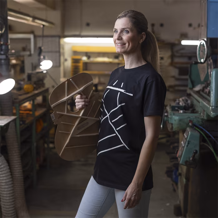 Furch Black T-shirt print bracing L - Tričko