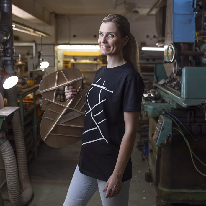 Furch Black T-shirt print bracing L - Tričko