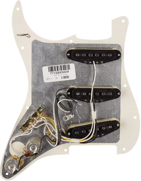 Fender Pre-Wired Pickguard, Strat SSS H NSLS WBW - Set snímačů pro elektrickou kytaru