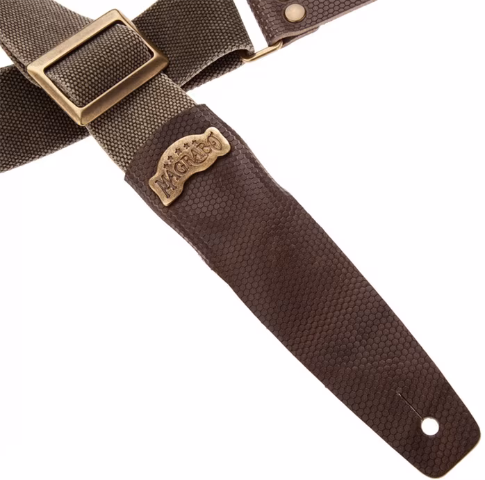 Magrabò Stripe SC Cotton Washed Olive Green / Twinkle Grey 5 cm - Kytarový popruh