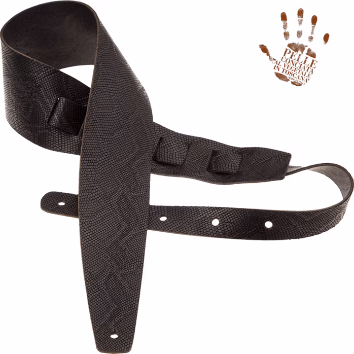 Magrabò Holes HC Embossed Snake Black 8 cm - Kytarový popruh